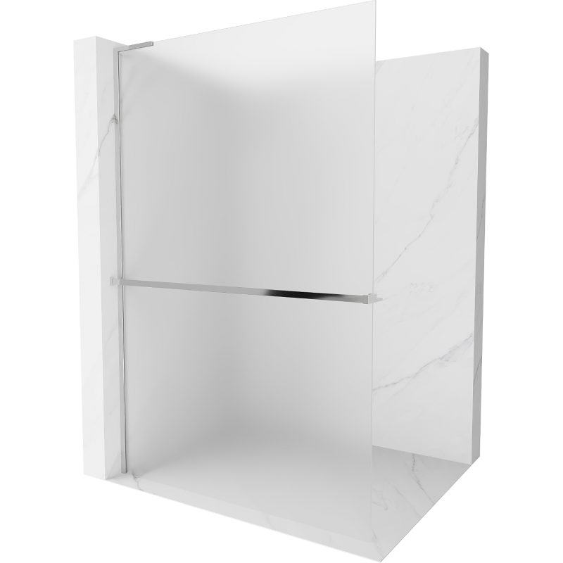 Mexen Kioto+ L sprchová stěna s poličkou Walk-in 100 x 200 cm, mrazivý, chrom - 800-100-123-01-30