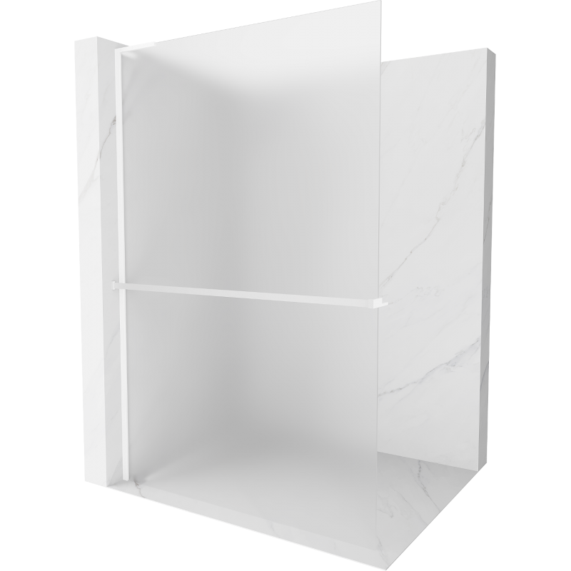 Mexen Kioto+ L sprchová stěna s policí Walk-in 80 x 200 cm, mat, bílá - 800-080-123-20-30