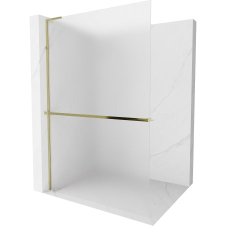 Mexen Kioto+ L sprchová stěna s policí Walk-in 70 x 200 cm, mráz, zlatá - 800-070-123-50-30