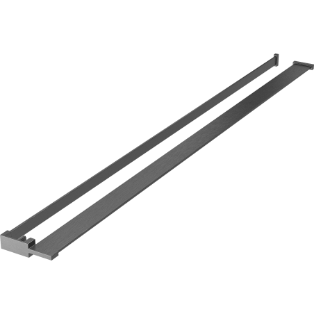 Mexen polička ke sprchové stěně s relingem na ručníky, kartáčovaná gun šedá - 800-02-66