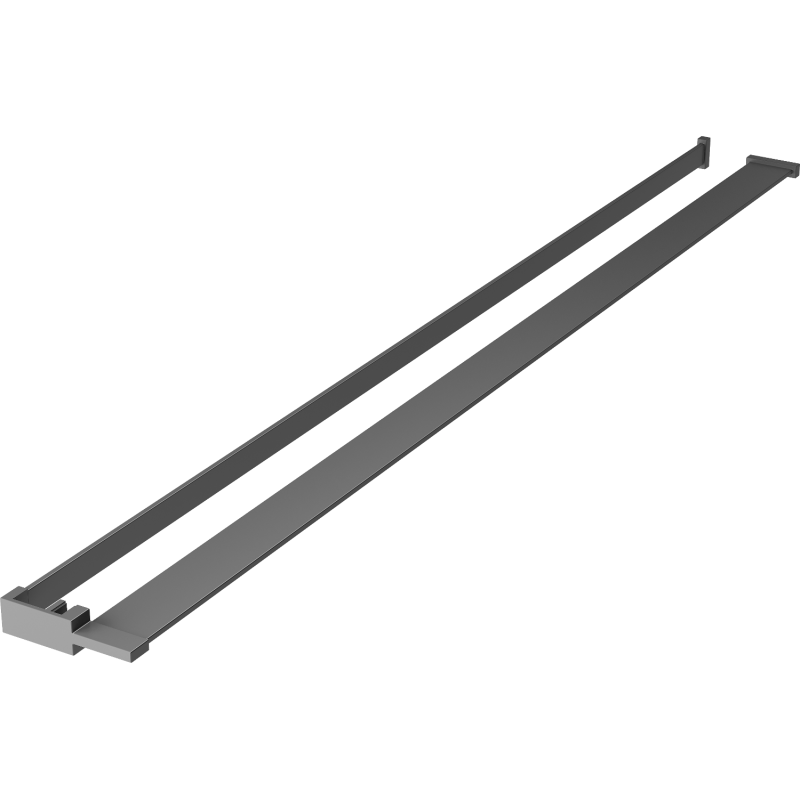 Mexen polička do sprchové stěny s relingem na ručníky, gun metal - 800-02-95