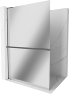 Mexen Kioto+ L sprchová stěna s poličkou Walk-in 100 x 200 cm, zrcadlo, gun metal - 800-100-123-95-50