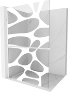 Mexen Kioto+ L sprchová stěna s poličkou Walk-in 100 x 200 cm, bílá vlna, bílá - 800-100-123-20-97