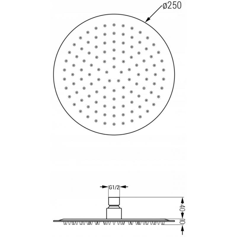 Mexen Slim sprchová hlavice 25 cm s ramenem sprchy, grafitová - 79225211-66