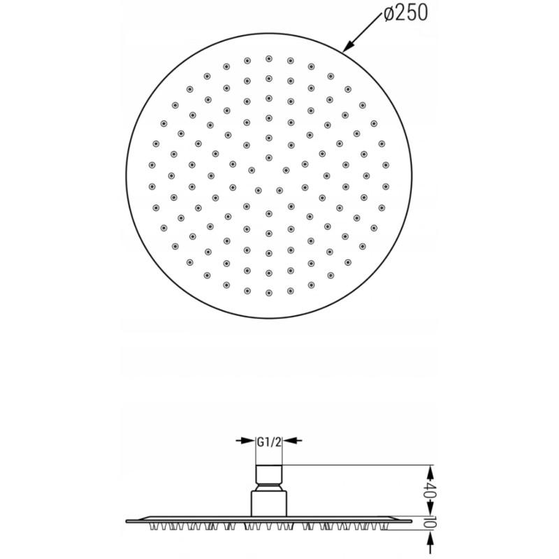 Mexen Slim sprchová hlavice 25 cm s ramínkem, kartáčovaná gun šedá - 79225211-66