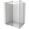 Mexen Kioto Sprchová stěna Walk-in 80 x 80 cm, černý rám, zlatá - 800-080-202-50-70-080