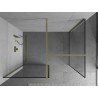 Mexen Kioto Sprchová stěna Walk-in 80 x 80 cm, černý rám, zlatá - 800-080-202-50-70-080