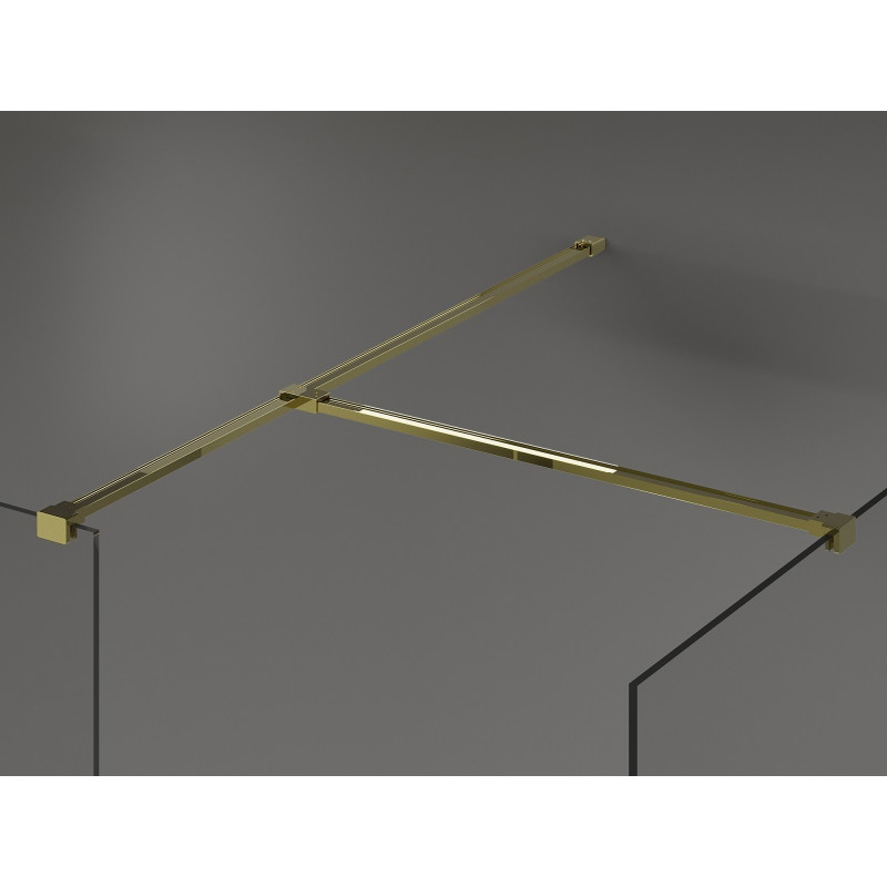Mexen Kioto Sprchová stěna Walk-in 80 x 80 cm, černý rám, zlatá - 800-080-202-50-70-080