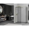 Mexen Kioto sprchová stěna Walk-in 130 x 90 cm, černý rám, zlatý kartáčovaný - 800-130-202-55-70-090