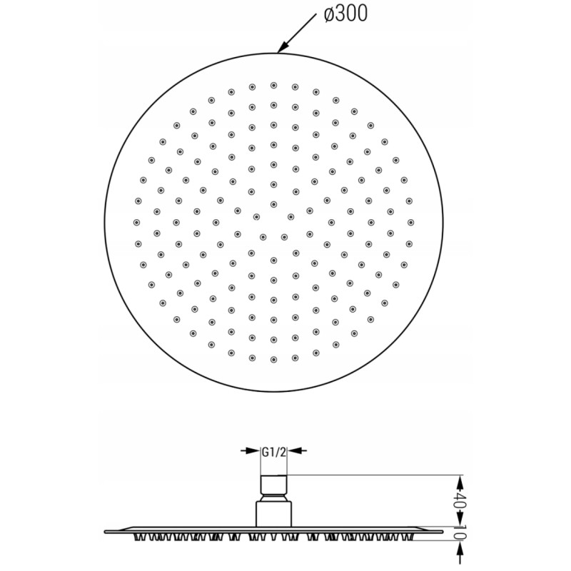 Mexen Slim sprchová hlavice 30 cm s ramínkem, kartáčovaná gun šedá - 79230211-66