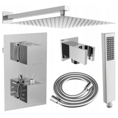 Mexen Cube DR02 podomítkový sprchový set z dešťová specha 30 cm, Chromovaná - 77502DR0230-00