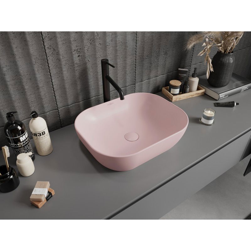 Mexen Rosa umyvadlo na desku 50 x 40 cm, růžová mat - 21095044