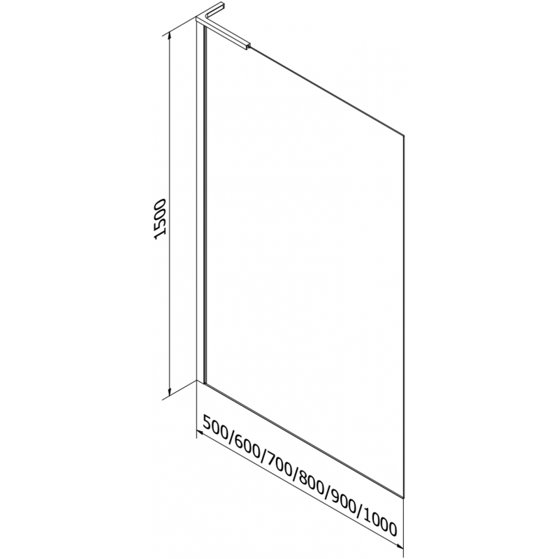 Mexen Next L sprchová zástěna na vanu 1-křídlová 50 x 150 cm, černý rám, chrom - 895-050-000-03-70-01