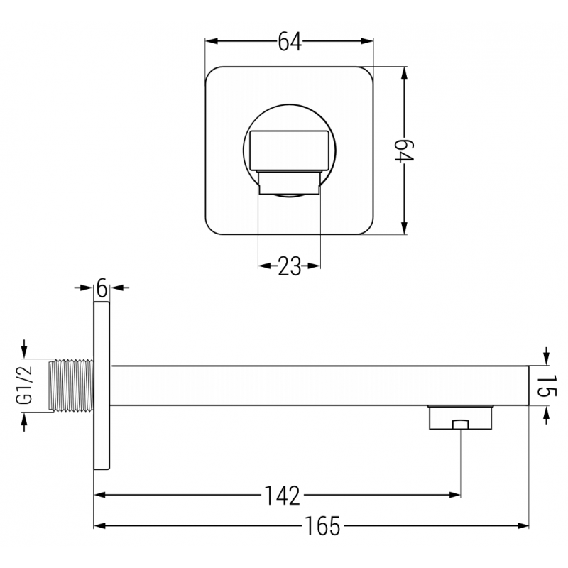 Mexen Cube DR02 podomítková vanovo-sprchová sada s dešťovou hlavicí 30 cm, černá - 77503DR0230-70