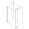 Mexen Kioto sprchová stěna Walk-in 120 x 80 x 40 cm, černý rám, černá - 800-120-080-221-70-70-040