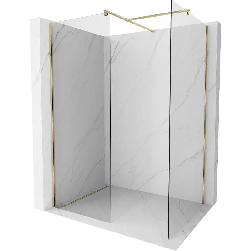 Mexen Kioto sprchová stěna Walk-in 120 x 105 cm, transparentní, zlatá - 800-120-202-50-00-105