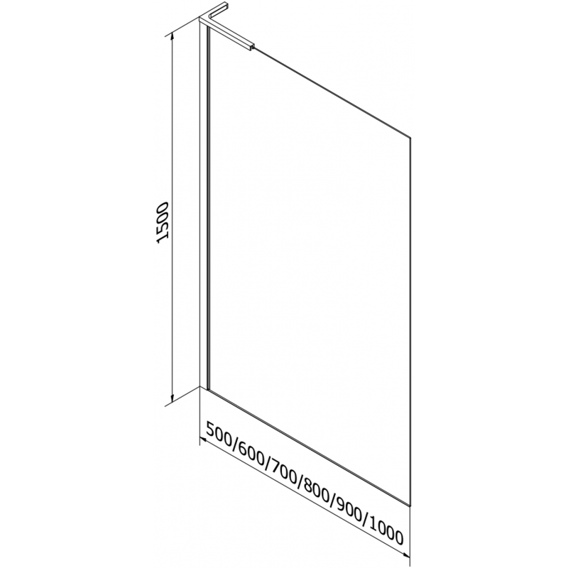 Mexen Next L vanová zástěna jednokřídlá 60 x 150 cm, černá mřížka, kartáčovaný nikl - 895-060-000-03-77-97