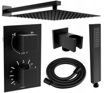 Mexen Cube DR02 vestavěná sprchová sada s dešťovou hlavicí 25 cm, černá - 77502DR0225-70