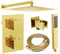 Mexen Cube DR02 podomítková sprchová sada s dešťovou hlavicí 25 cm, zlatá - 77502DR0225-50