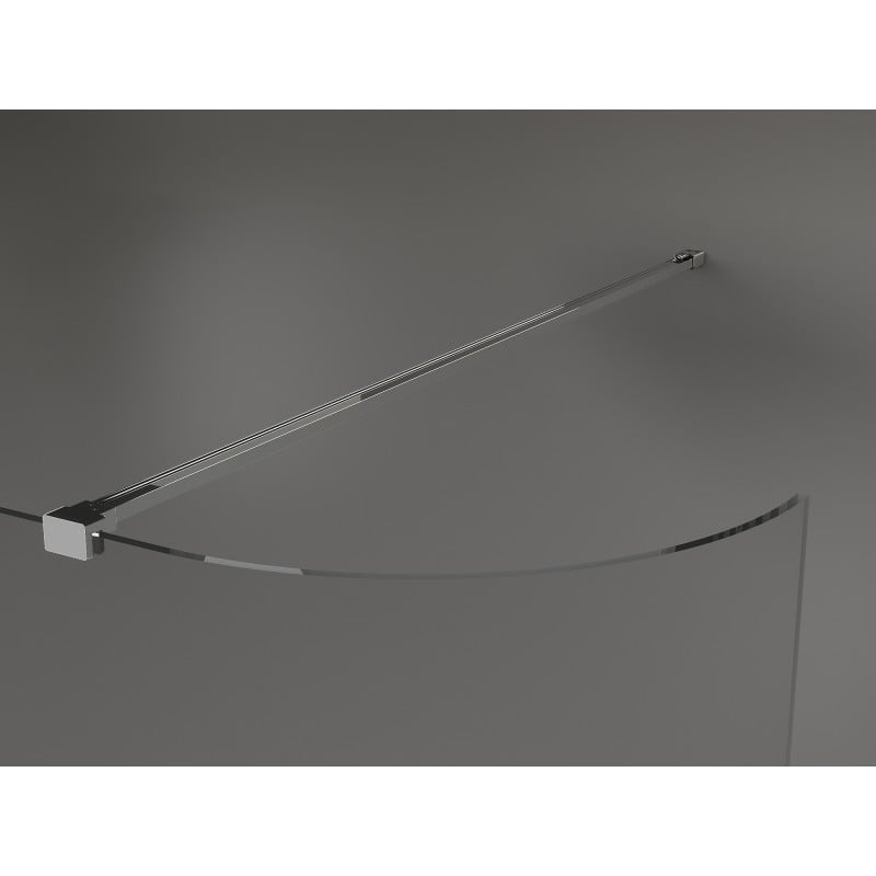 Mexen Kioto-R zaoblená sprchová stěna Walk-in 90 x 200 cm, transparentní 8 mm, chrom - 800-090-101-01-06