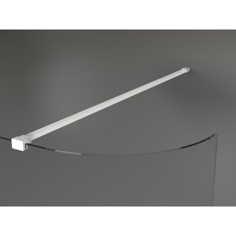 Mexen Kioto-R zaoblená sprchová stěna Walk-in 80 x 200 cm, transparentní 8 mm, bílá - 800-080-101-20-06