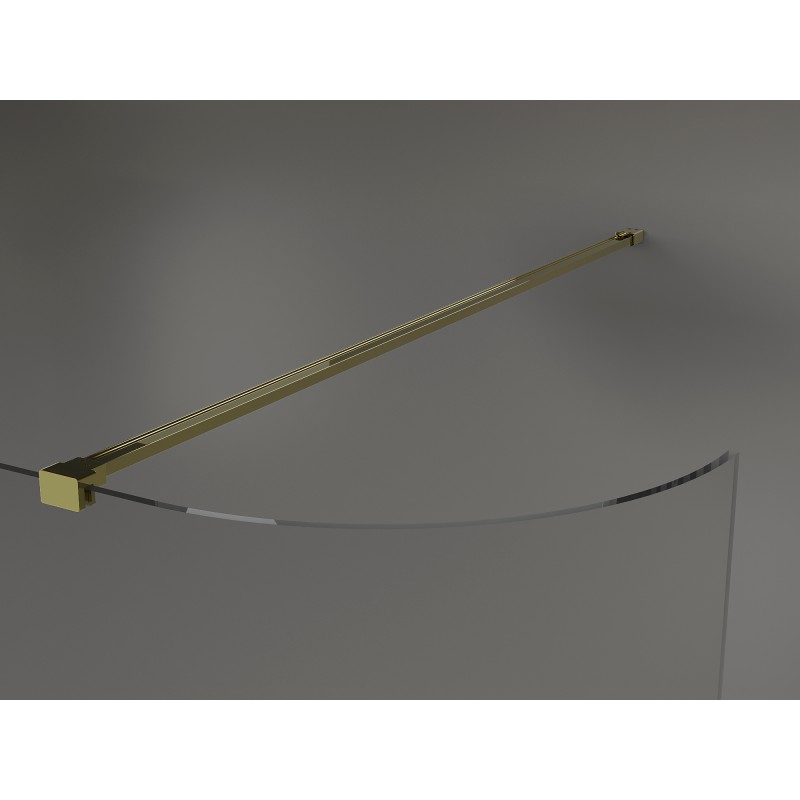 Mexen Kioto-R zaoblená sprchová stěna Walk-in 80 x 200 cm, transparentní 8 mm, zlatá - 800-080-101-50-06