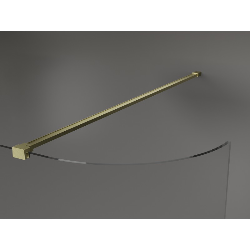 Mexen Kioto-R zaoblená sprchová stěna Walk-in 80 x 200 cm, transparentní 8 mm, zlatá kartáčovaná - 800-080-101-55-06