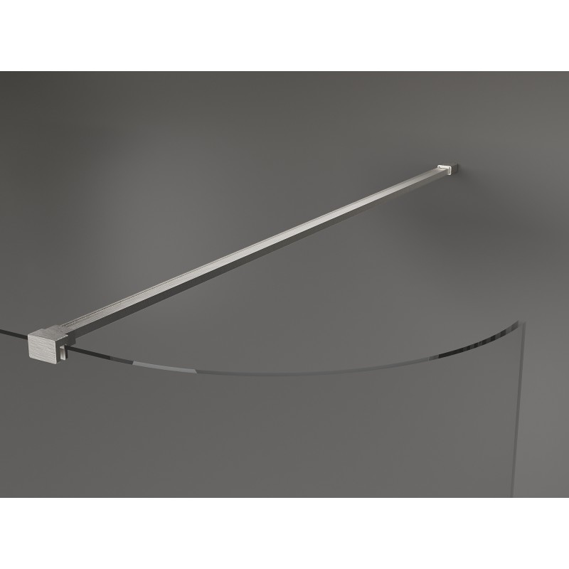 Mexen Kioto-R zaoblená sprchová stěna Walk-in 100 x 200 cm, průhledná 8 mm, kartáčovaný nikl - 800-100-101-97-06