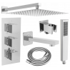 Mexen Cube DR02 podomítková vana a sprchová sada s dešťovou sprchou 30 cm, chrom - 77503DR0230-00