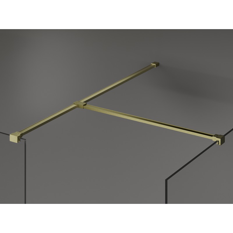 Mexen Kioto sprchová stěna Walk-in 135 x 70 cm, transparentní, zlatá kartáčovaná - 800-135-202-55-00-070