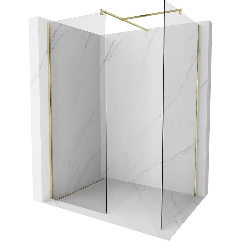 Mexen Kioto sprchová stěna Walk-in 180 x 85 cm, transparentní, zlatá kartáčovaná - 800-180-202-55-00-085