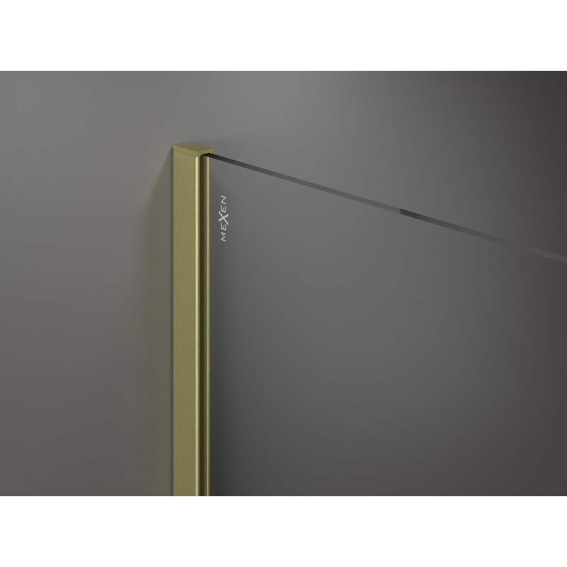 Mexen Kioto sprchová stěna Walk-in 180 x 85 cm, transparentní, zlatá kartáčovaná - 800-180-202-55-00-085