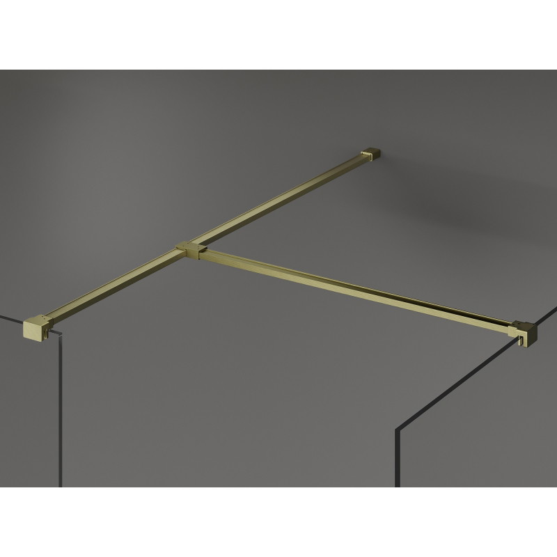 Mexen Kioto sprchová stěna Walk-in 180 x 85 cm, transparentní, zlatá kartáčovaná - 800-180-202-55-00-085