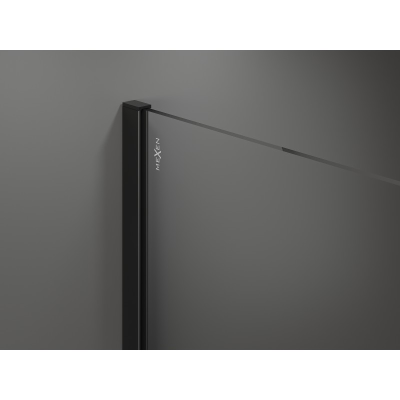 Mexen Kioto sprchová stěna Walk-in 90 x 200 cm, černý rám 8 mm, černá - 800-090-101-70-70