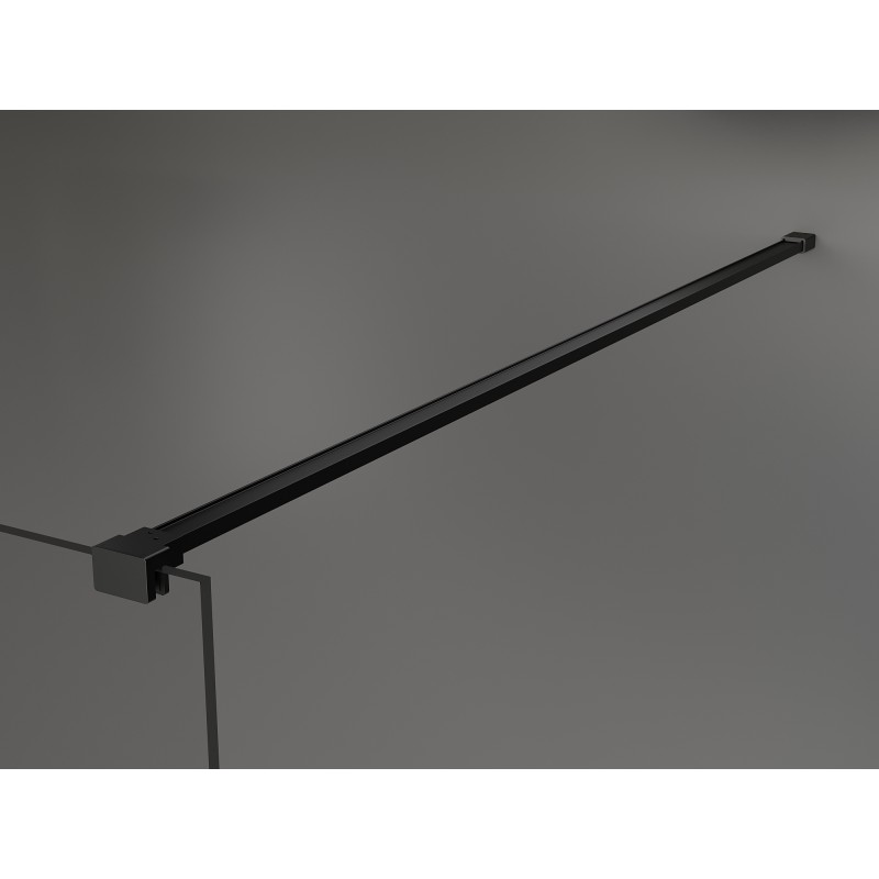 Mexen Kioto sprchová stěna 130 x 200 Walk-in cm, bílý vzor 8 mm, černá - 800-130-101-70-85