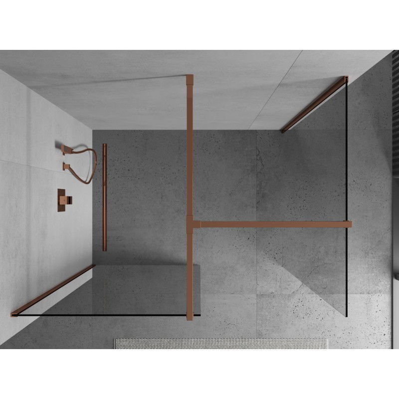 Mexen Kioto sprchová zástěna Walk-in 160 x 120 cm, transparentní, růžové zlato - 800-160-202-60-00-120