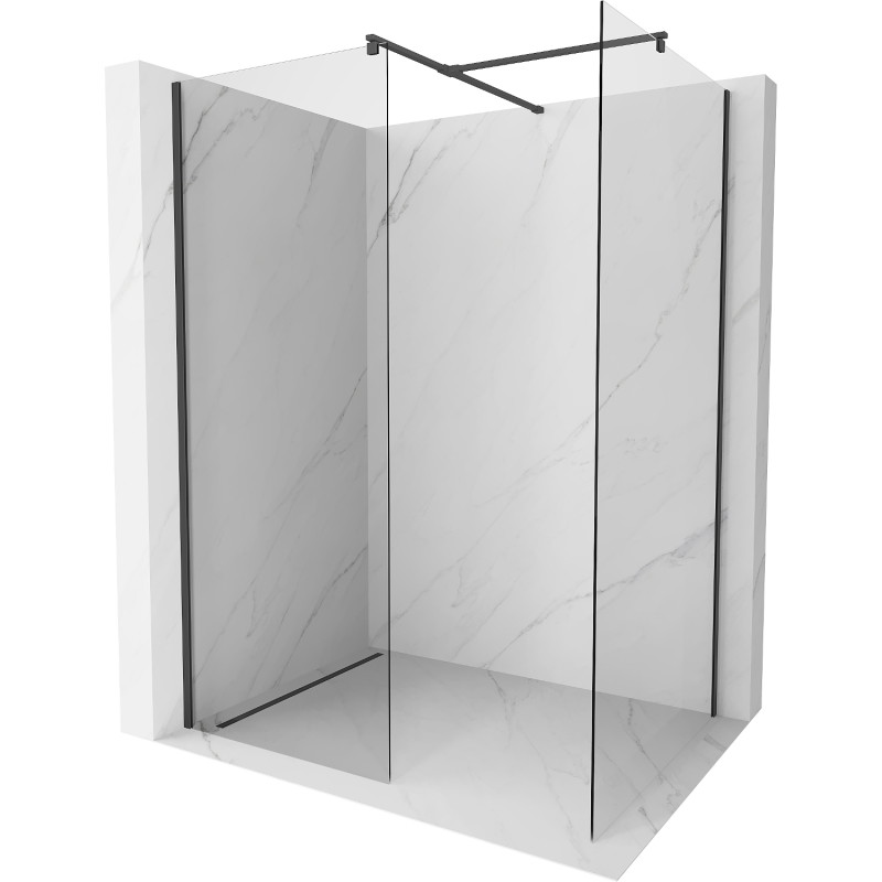Mexen Kioto sprchová stěna Walk-in 110 x 75 cm, transparentní, černá - 800-110-202-70-00-075