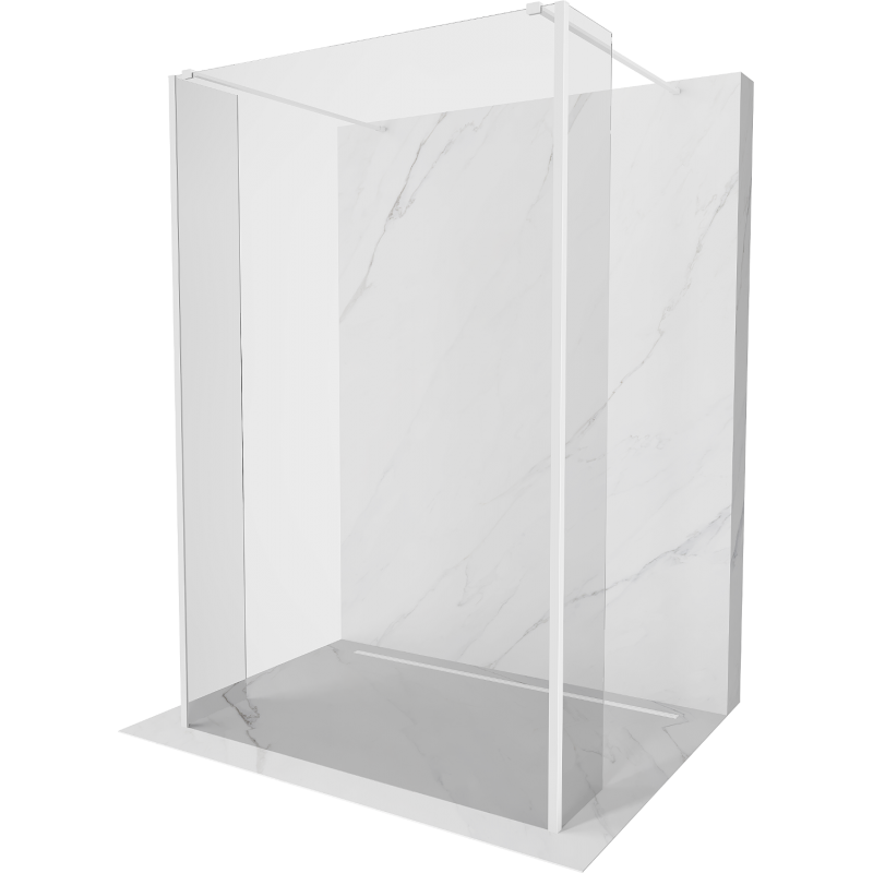 Mexen Kioto volně stojící sprchová stěna 125 x 30 x 30 cm, transparentní, bílá - 800-125-030-222-20-00-030