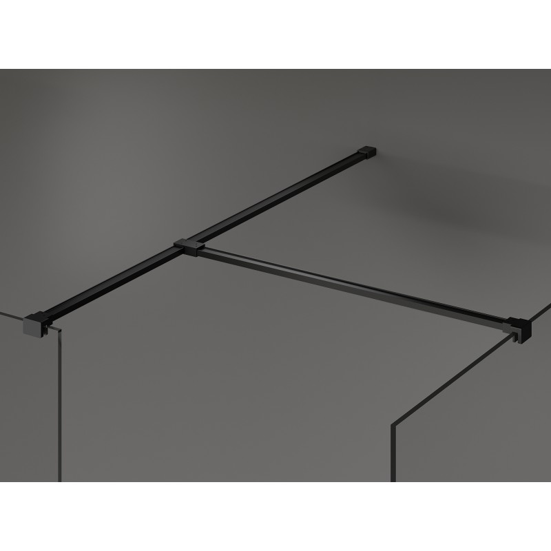 Mexen Kioto sprchová stěna Walk-in 150 x 80 cm, průhledná, černá - 800-150-202-70-00-080