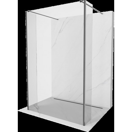 Mexen Kioto volně stojící sprchová stěna 90 x 30 x 30 cm, transparentní, šedá gun brushed - 800-090-030-222-66-00-030