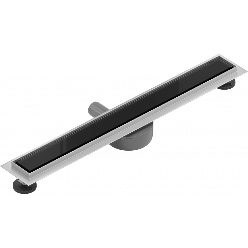 Mexen Flat 360° MGB otočný lineární odtok 70 cm, černé sklo - 1026070-40