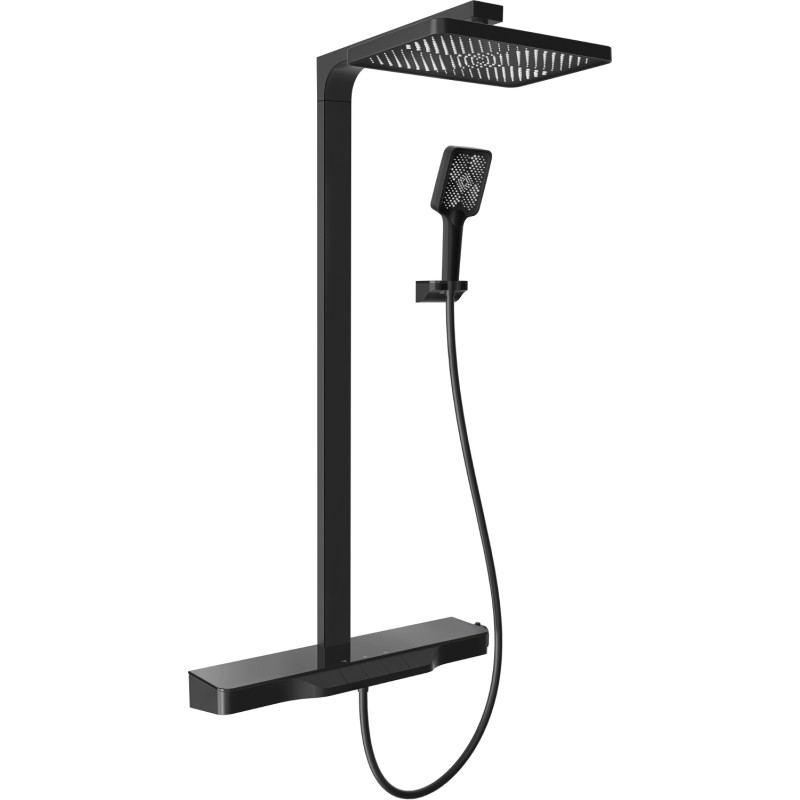 Mexen Zoom nástěnná sprchová sada s dešťovou sprchou a baterií, černá - 78101-70