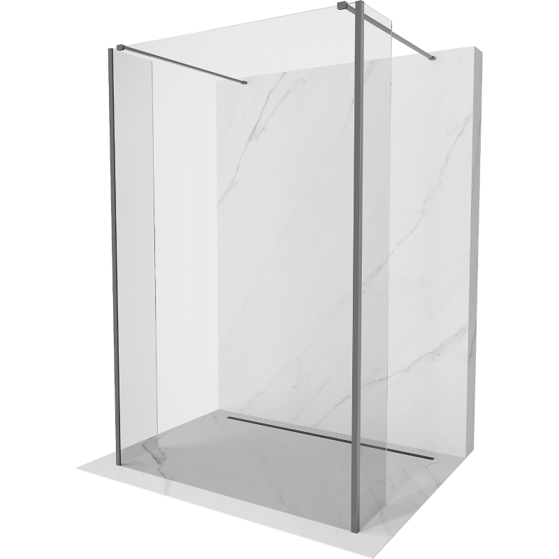 Mexen Kioto volně stojící sprchová stěna 110 x 30 x 30 cm, transparentní, gun metal - 800-110-030-222-95-00-030