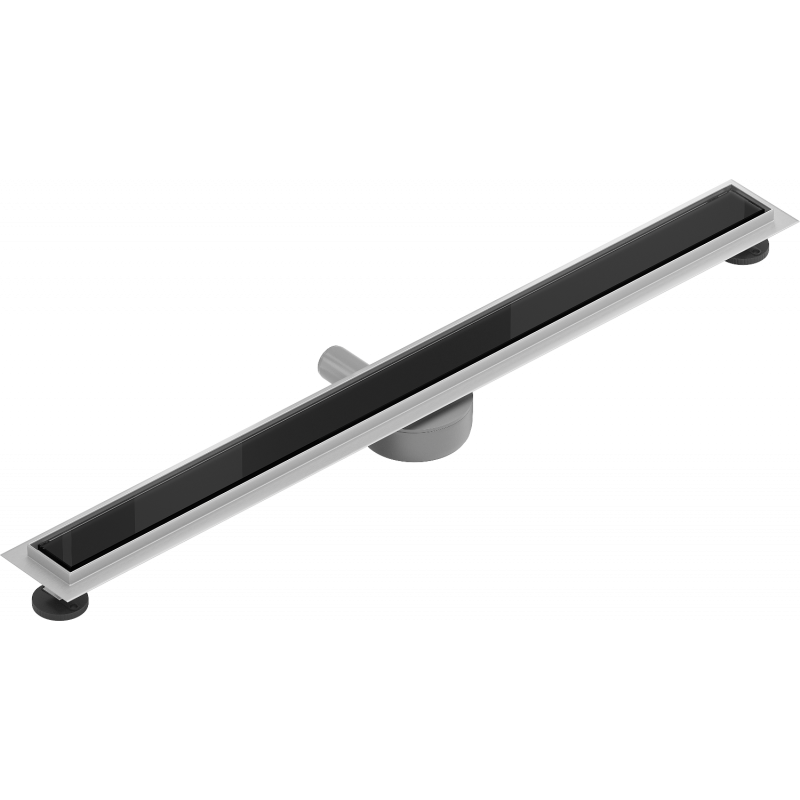 Mexen Flat 360° MGB otočný lineární odtok 90 cm, černé sklo - 1026090-40