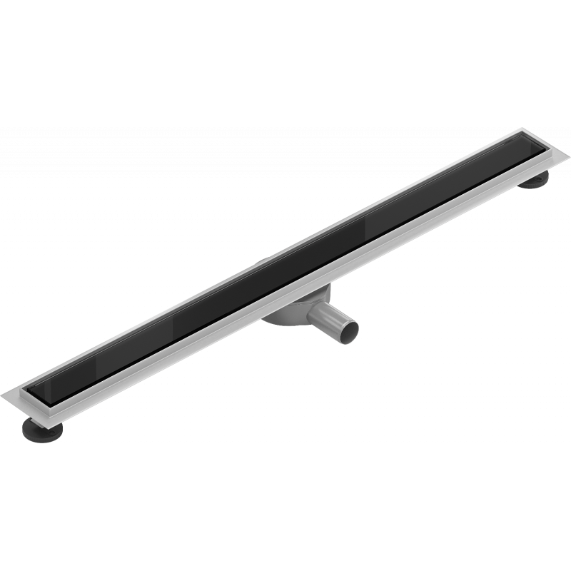 Mexen Flat 360° MGB otočný lineární odtok 90 cm, černé sklo - 1026090-40