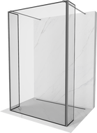 Mexen Kioto volně stojící sprchová stěna 120 x 30 x 30 cm, černý rám, gun metal - 800-120-030-222-95-70-030