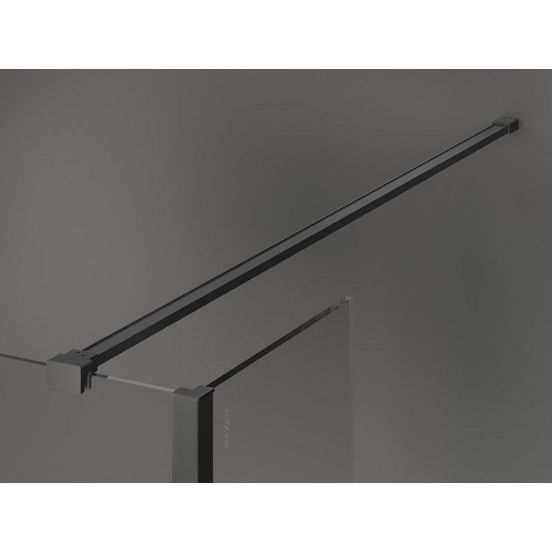 Mexen Kioto volně stojící sprchová zástěna 160 x 30 x 30 cm, černý rám, gun metal - 800-160-030-222-95-70-030