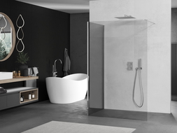 Mexen Kioto sprchová zástěna Walk-in 140 x 105 cm, transparentní, chrom - 800-140-212-01-00-105