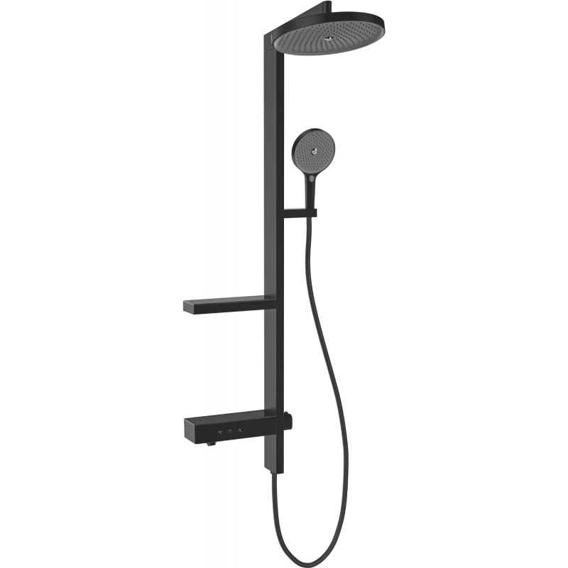Mexen Dizzy nástěnná sprchová sada s dešťovou sprchou a baterií, černá - 78104-70