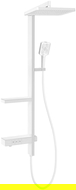 Mexen Roar nástěnná sprchová sada s hlavovou sprchou a baterií, bílá - 78105-20